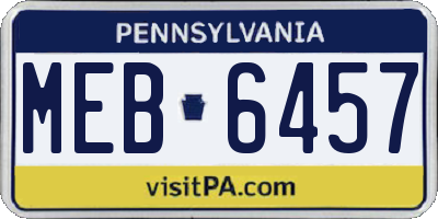 PA license plate MEB6457