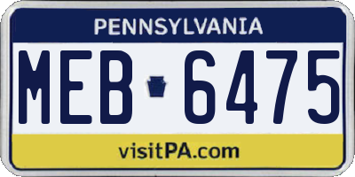 PA license plate MEB6475