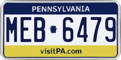 PA license plate MEB6479