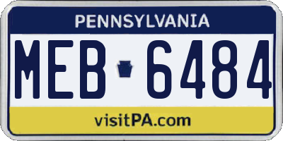 PA license plate MEB6484
