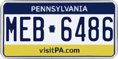 PA license plate MEB6486