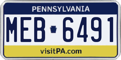 PA license plate MEB6491