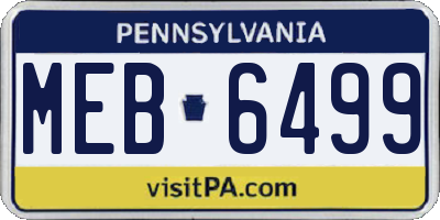 PA license plate MEB6499