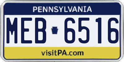 PA license plate MEB6516
