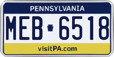 PA license plate MEB6518