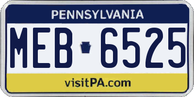 PA license plate MEB6525