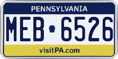PA license plate MEB6526