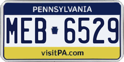 PA license plate MEB6529