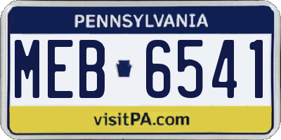 PA license plate MEB6541
