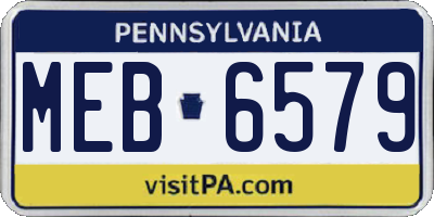 PA license plate MEB6579