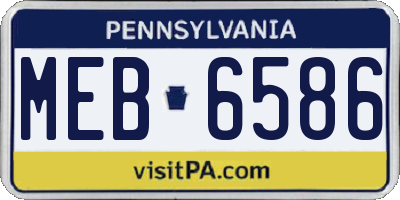 PA license plate MEB6586