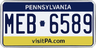 PA license plate MEB6589