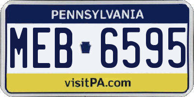 PA license plate MEB6595