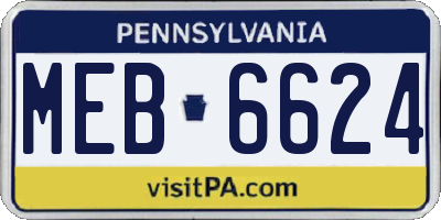PA license plate MEB6624