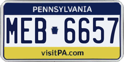 PA license plate MEB6657