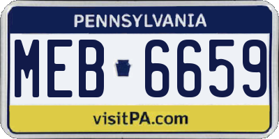 PA license plate MEB6659