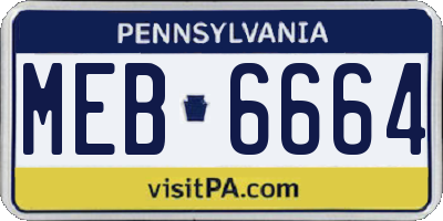 PA license plate MEB6664