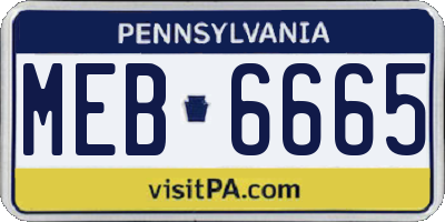 PA license plate MEB6665