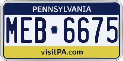 PA license plate MEB6675