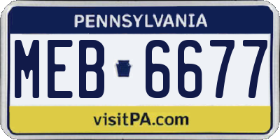 PA license plate MEB6677