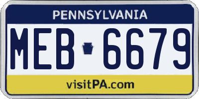 PA license plate MEB6679