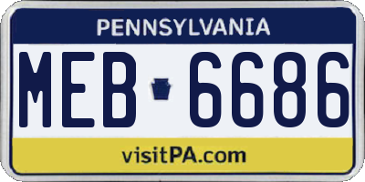 PA license plate MEB6686