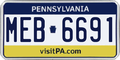 PA license plate MEB6691