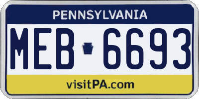 PA license plate MEB6693
