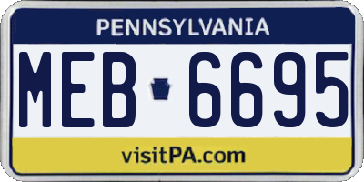 PA license plate MEB6695