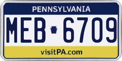 PA license plate MEB6709