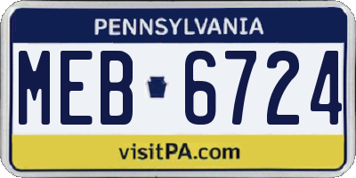 PA license plate MEB6724
