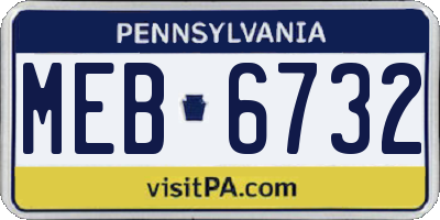 PA license plate MEB6732
