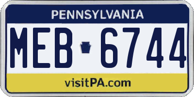 PA license plate MEB6744