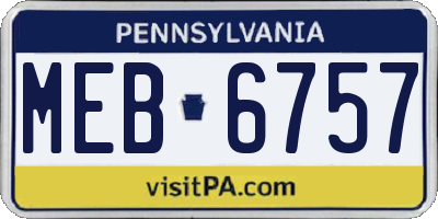 PA license plate MEB6757