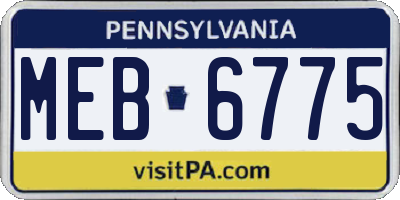 PA license plate MEB6775