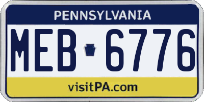 PA license plate MEB6776