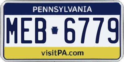 PA license plate MEB6779