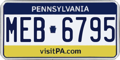PA license plate MEB6795