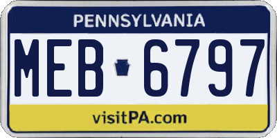 PA license plate MEB6797