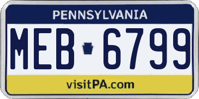 PA license plate MEB6799