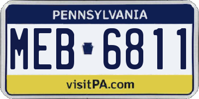 PA license plate MEB6811