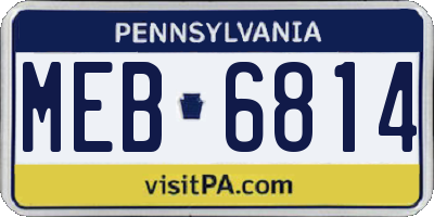 PA license plate MEB6814