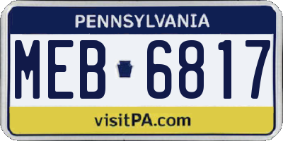 PA license plate MEB6817