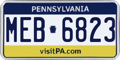PA license plate MEB6823