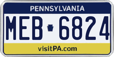 PA license plate MEB6824
