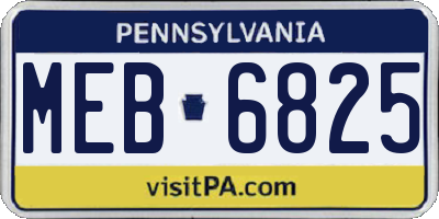 PA license plate MEB6825