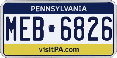 PA license plate MEB6826