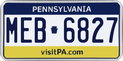 PA license plate MEB6827