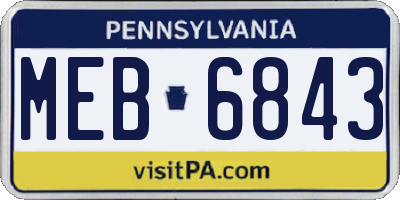 PA license plate MEB6843