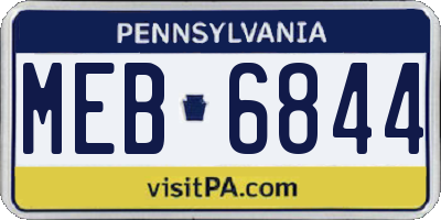 PA license plate MEB6844